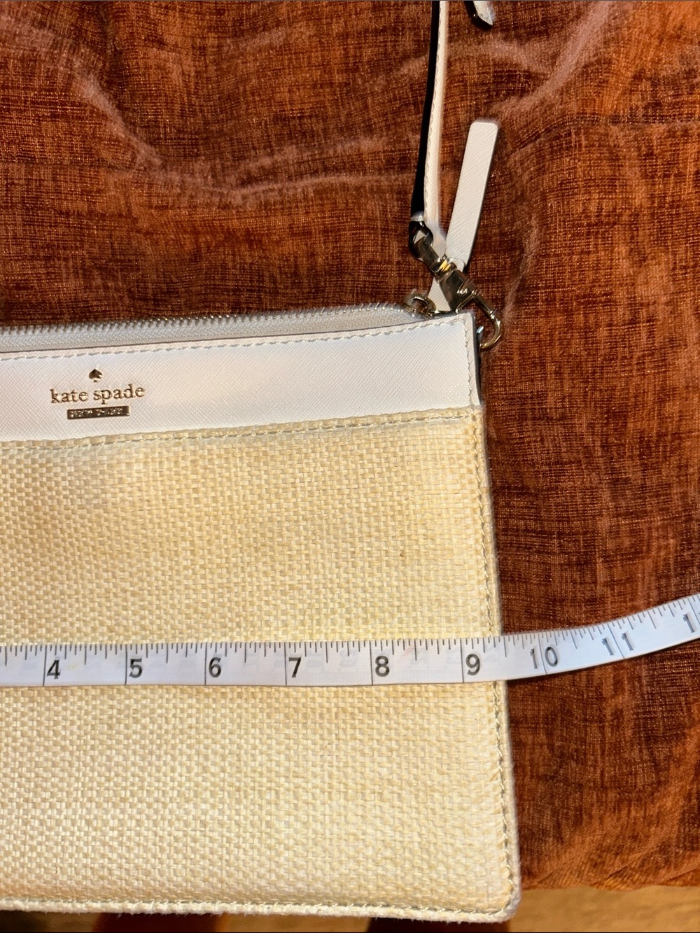 kate spade White and Natural Raffia Convertible Crossbody - Picture 7 of 12